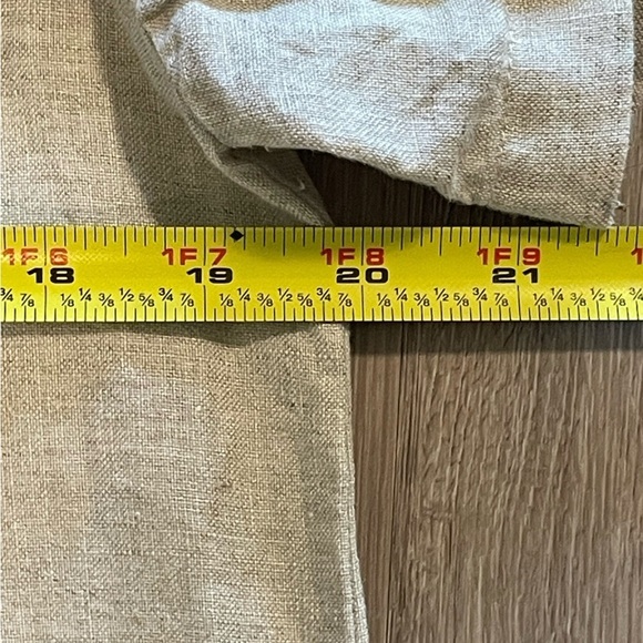 Chico's Women’s Shift Mini Dress Medium Tan Foiled 100% Linen Contemporary - Picture 14 of 17